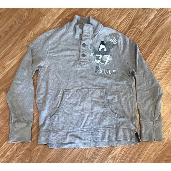 American Eagle Men's Size L Grey Graphic Vintage Fit Long Sleeve Sweatshirt Y2K - Picture 11 of 12
